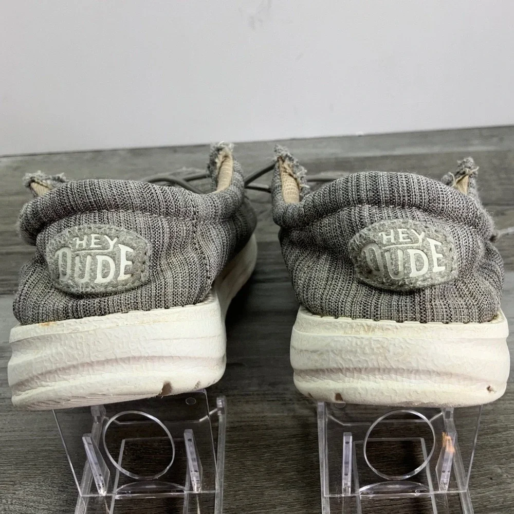 Hey Dude Wally Toddler Blend Linen Stone Grey Slip On Loafers Shoes Size 10T